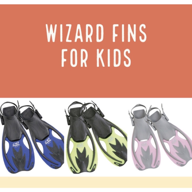 Fin anak-anak wizard fins for kids diving fins problue