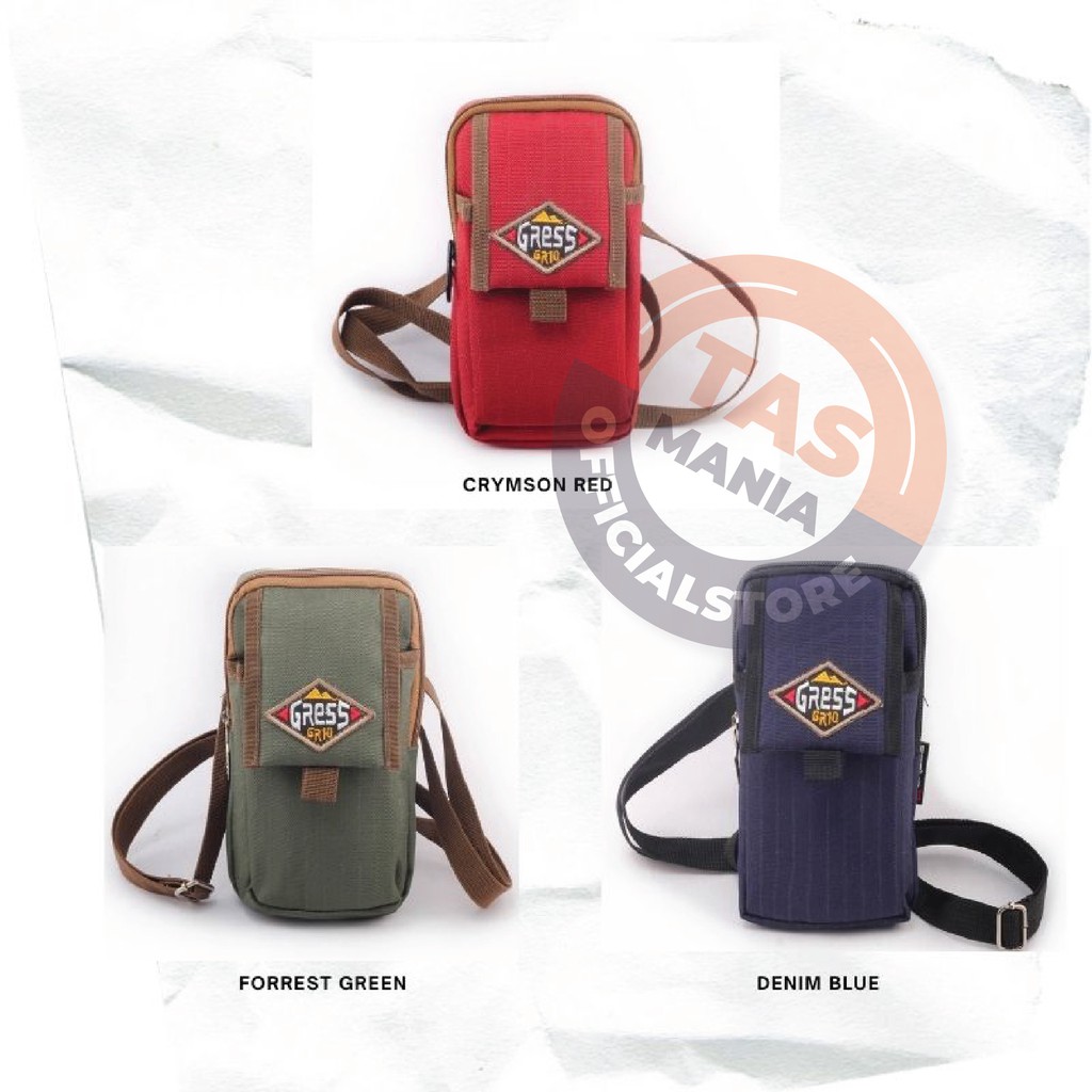 PTS -Tas Selempang Pria / Wanita Kanvas - Mini Gress Canvas Waist Small Bag Military  Tas Messenger Tas