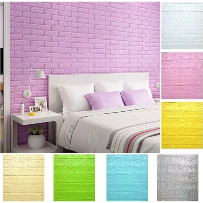 Murmerofficial  Wallpaper Dinding Foam 3D Kecil Motif Batu Bata / walpaper dinding Foam High Quality R461 R462