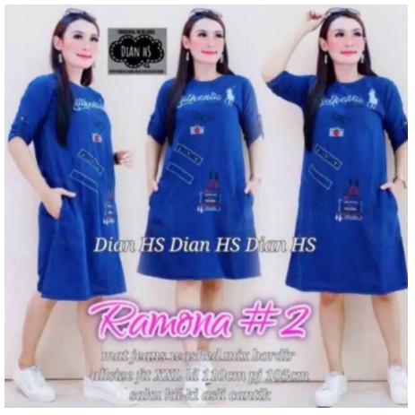 Ramona Dress Jeans Wash Bordir