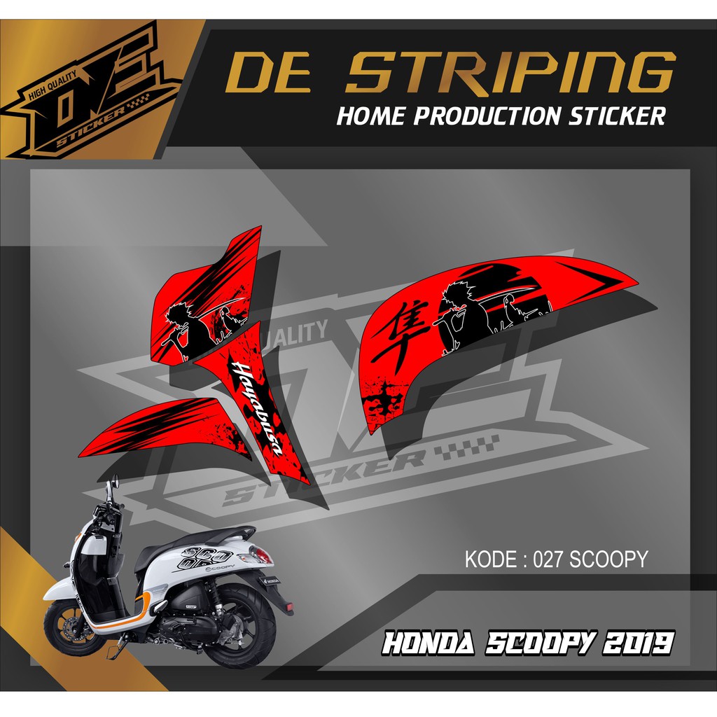 STRIPING SCOOPY - stiker striping list motor motor honda scoopy fi motif HAYABUZA SAMURAI X