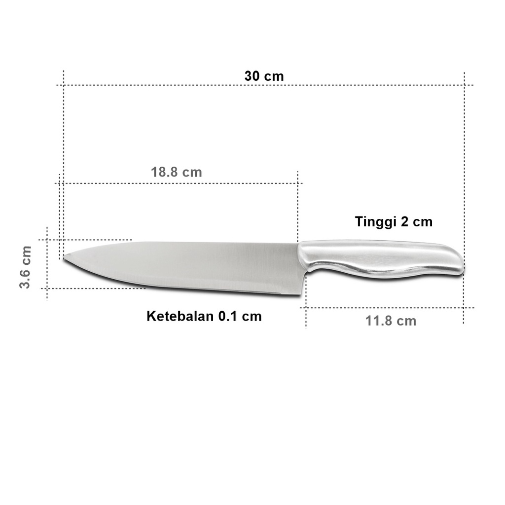 Pisau Utily Knife Stainless Steel Pisau daging Besar Pisau stainless