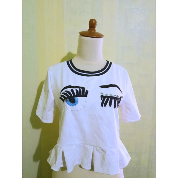 Baju Atasan Wanita Warna Putih Cropped Top Mewah Wanita Warna Putih Baju Atasan Wanita Kekinian