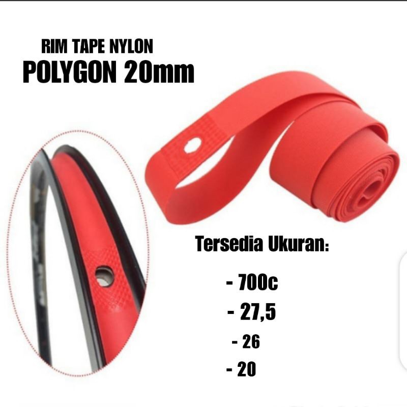 Rim Tape POLYGON Nylon 20mm 700 27,5"26"20 Rim Tape Sepeda Karet