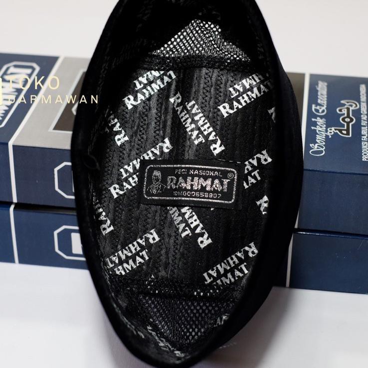 Promo - Peci nasional / Songkok nasional RAHMAT tinggi 9&10 hitam polos dengan AC ..