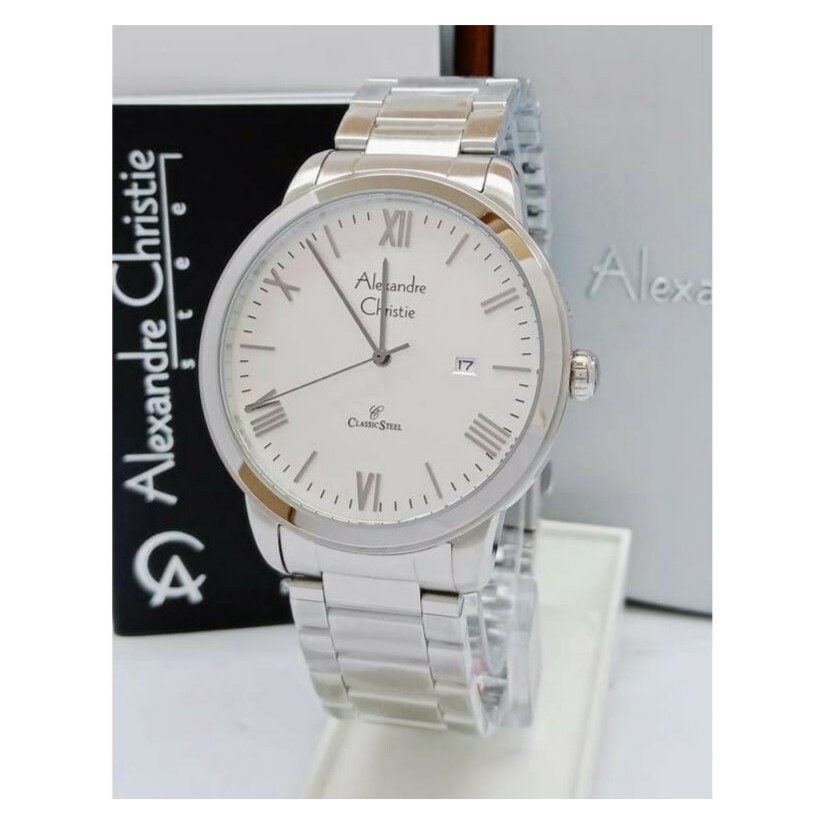 Wow ALEXANDRE CHRISTIE AC 8567 PRIA SILVER WHITE ORIGINAL Berkelas