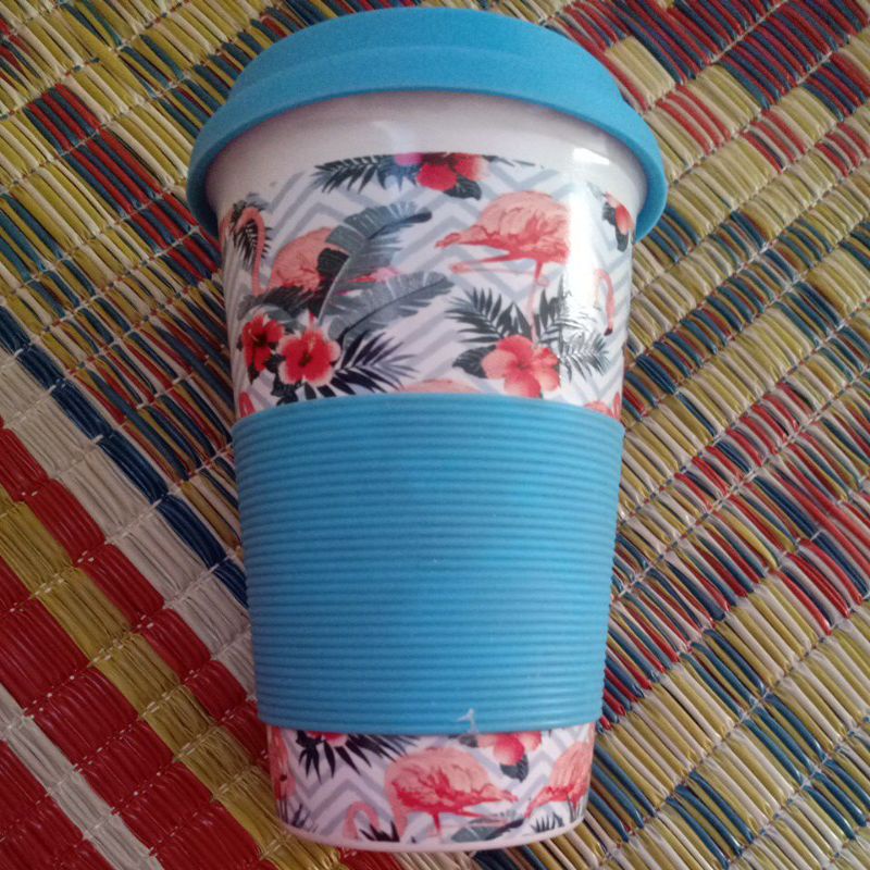 Gelas/Mug Keramik untuk Kopi/Teh dengan Tutup Silikon