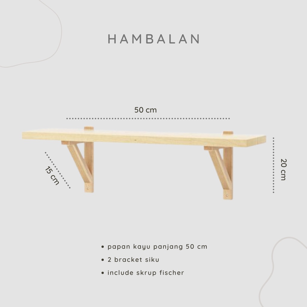 Hambalan Papan Kayu Bracket Siku