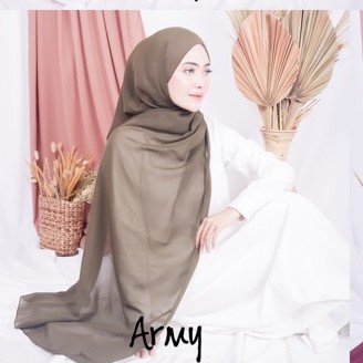 Bella Pashmina New  Fashion Muslim Pashmina Bella Double Hycon-Army