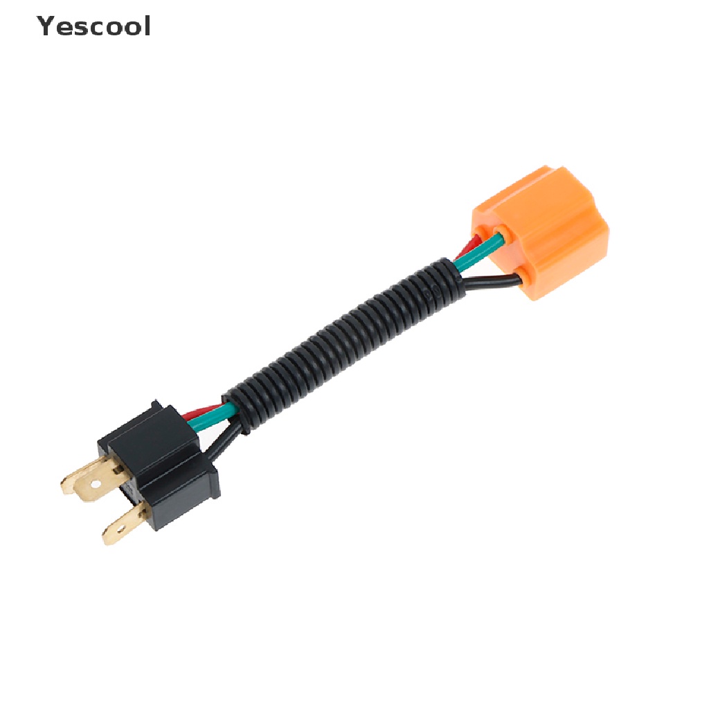 Yescool socket Konektor Lampu Bohlam H4 Bahan Keramik Dengan Kabel harness