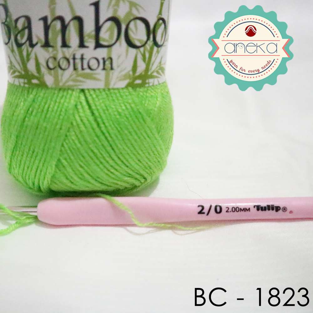 Benang Rajut Katun Bambu / Bamboo Cotton Yarn 3 - 1823 Hijau Muda