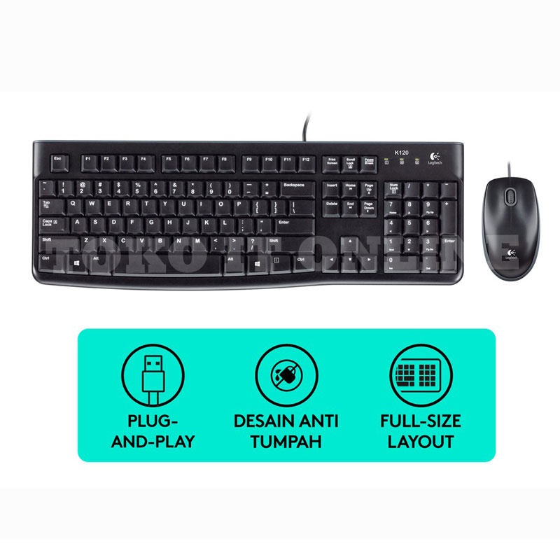 LOGITECH MK120 KEYBOARD MOUSE USB MK-120 USB MK 120 BUNDLING