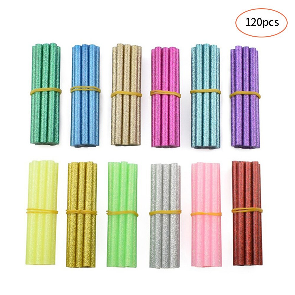 

IMPORT 120pcs Hot Melt Glue Bars Glue Sticks Bars Colorful Glue Bonding Set High Viscosity Glue