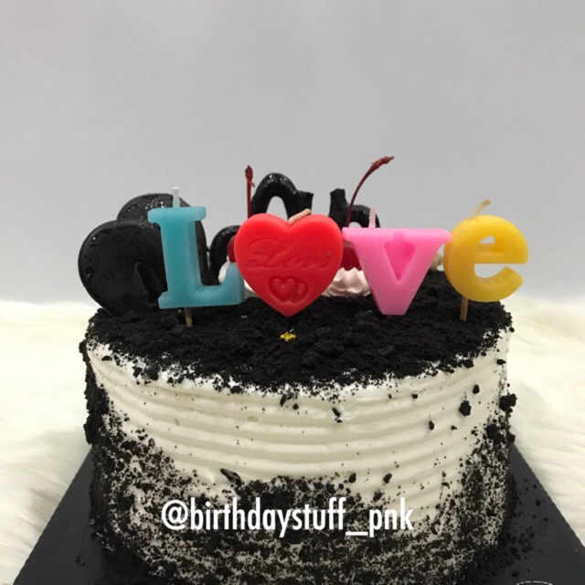 Lilin love / Lilin love biru / Lilin love rainbow / lilin ulang tahun