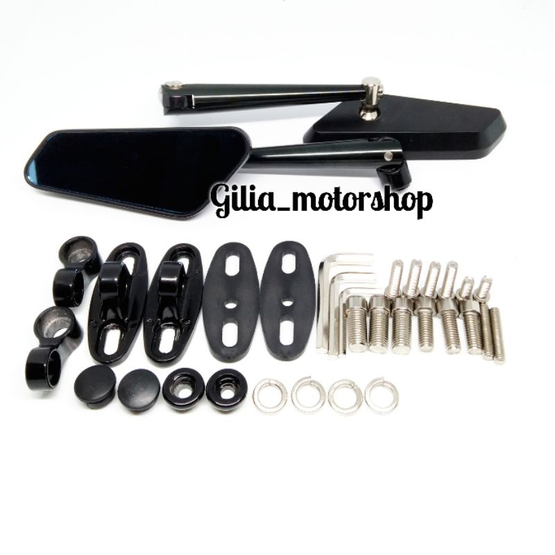 Spion Circuit Cnc Mirror biru  Kaca Spion Circuit Kaca Biru Spion Hitam Universal