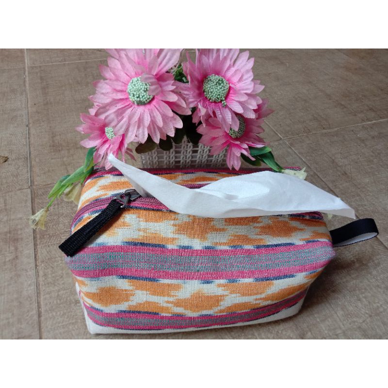 pouch makeup Tenun Troso Jepara/ pouch kosmetik/ pouch tisu/pouch serbaguna