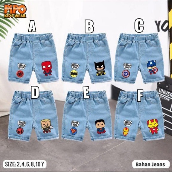 Short jeans superhero by pipo kidswear