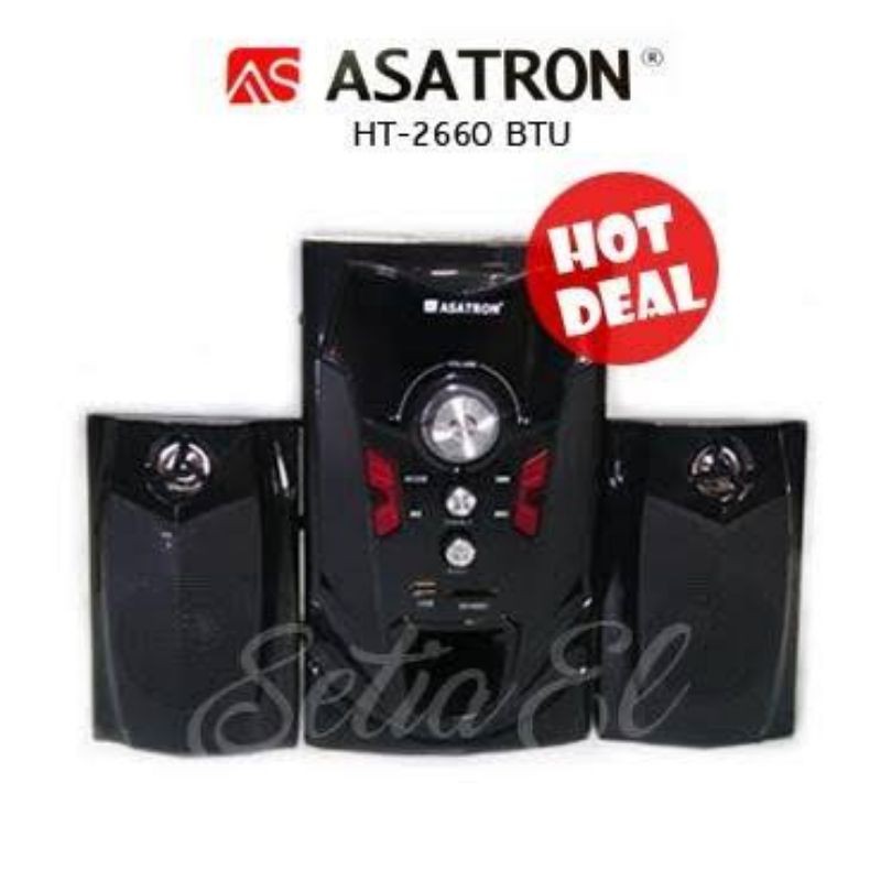 PORTABLE SPEAKER SYSTEM ASATRON HT 2660 HT2660 BTU HT2660BTU 2660BTU BLUETOOTH RADIO FM USB SD CARD 