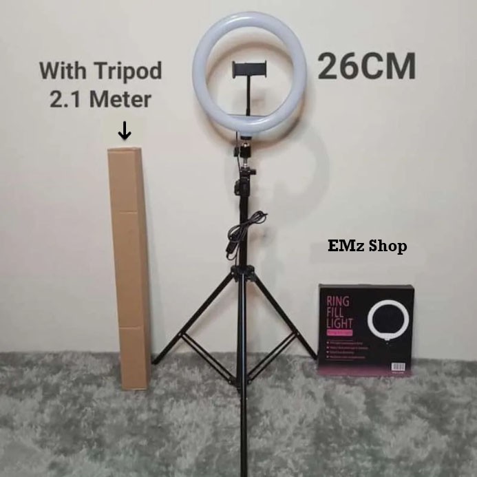 RING LIGHT LED 26CM / 10 Inch + Tripod 2,1M