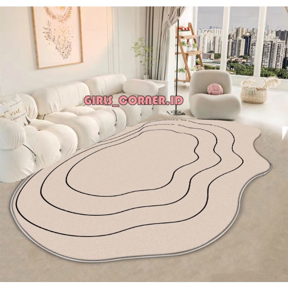 KARPET RUANG TAMU BAHAN BULU HALUS ANTI SLIP UKURAN/ 80X120 MINIMALIS MOTIF SIMPLE