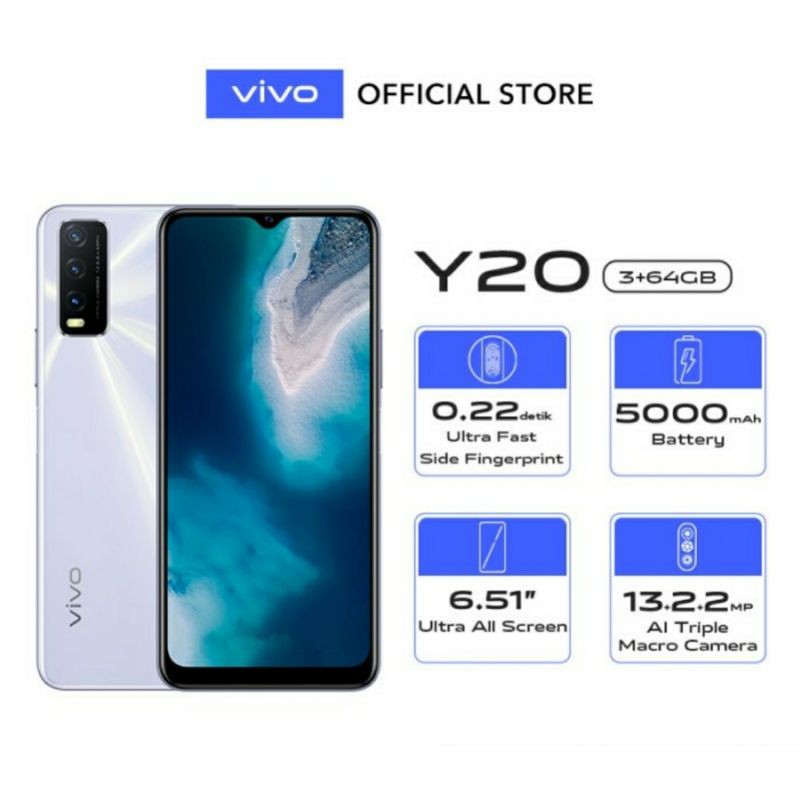 Vivo Y20 [3/64] - Official Store - Garansi Resmi Vivo 1 Tahun