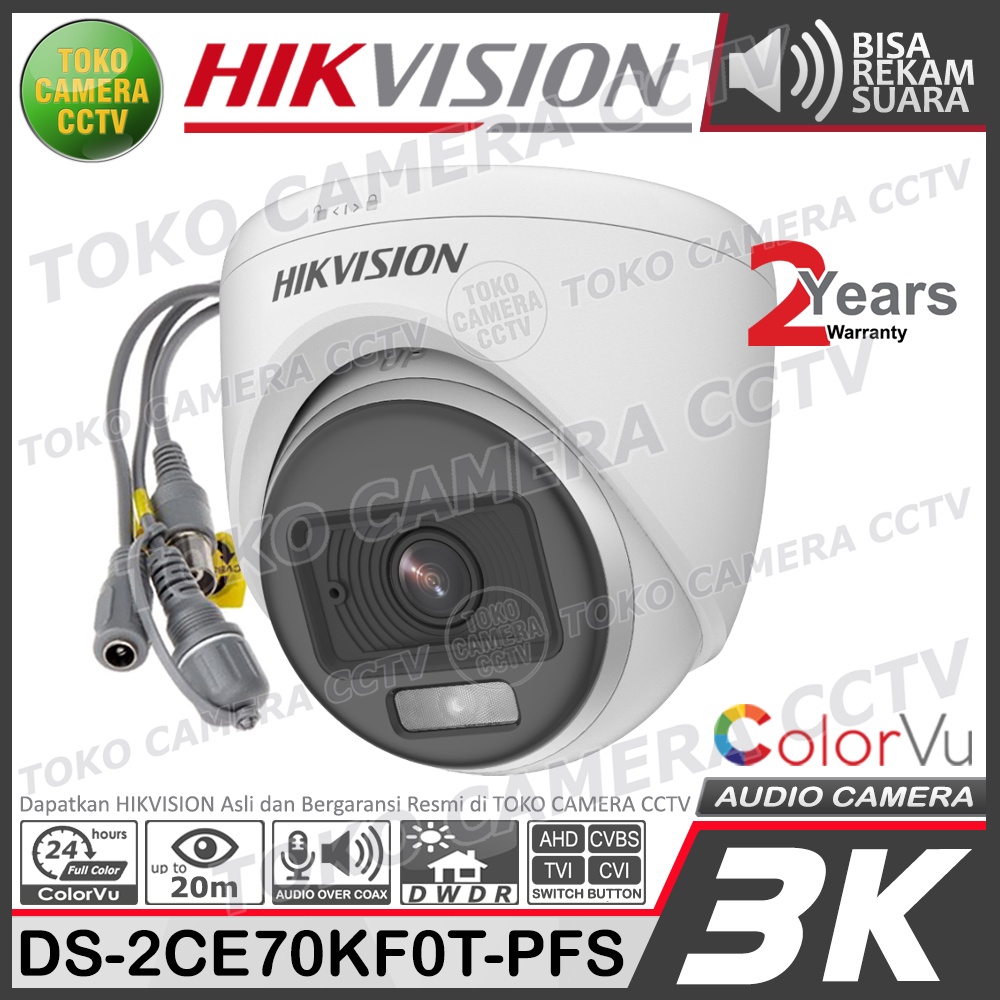 PAKET CCTV HIKVISION 5MP 3K COLORVU AUDIO 16 CHANNEL 15 KAMERA