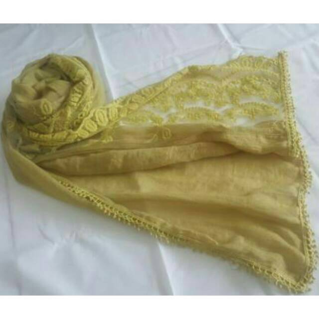 Pasmina/hijab/kerudung renda bordir import