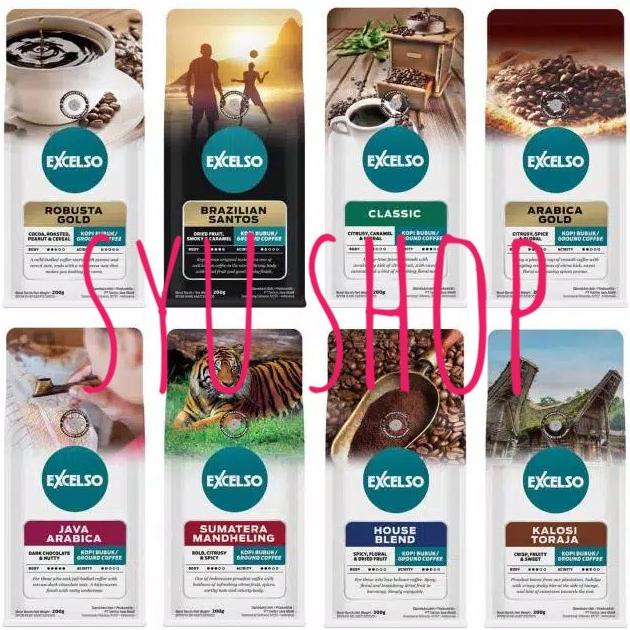 

Cantik Excelso Arabica Gold Ground Coffee Kopi Bubuk 200 Gr Limited