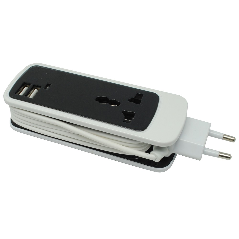 COD Stop Kontak Colokan Listrik Portabel Dengan 2 USB Port