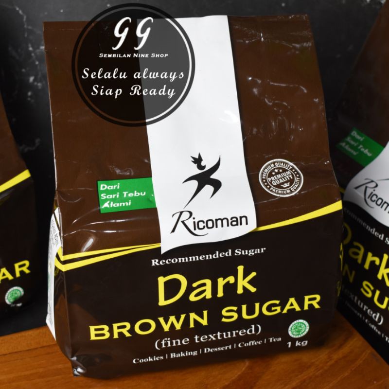 

Ricoman DARK Brown Sugar 1 KG Gula Merah Gula Jawa Tebu Fine Textured