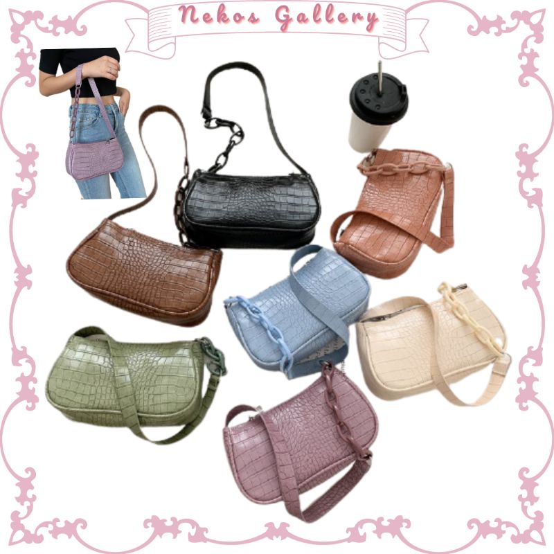 Tas Croco Mini Bahu Wanita Shoulder Bag Croco Import
