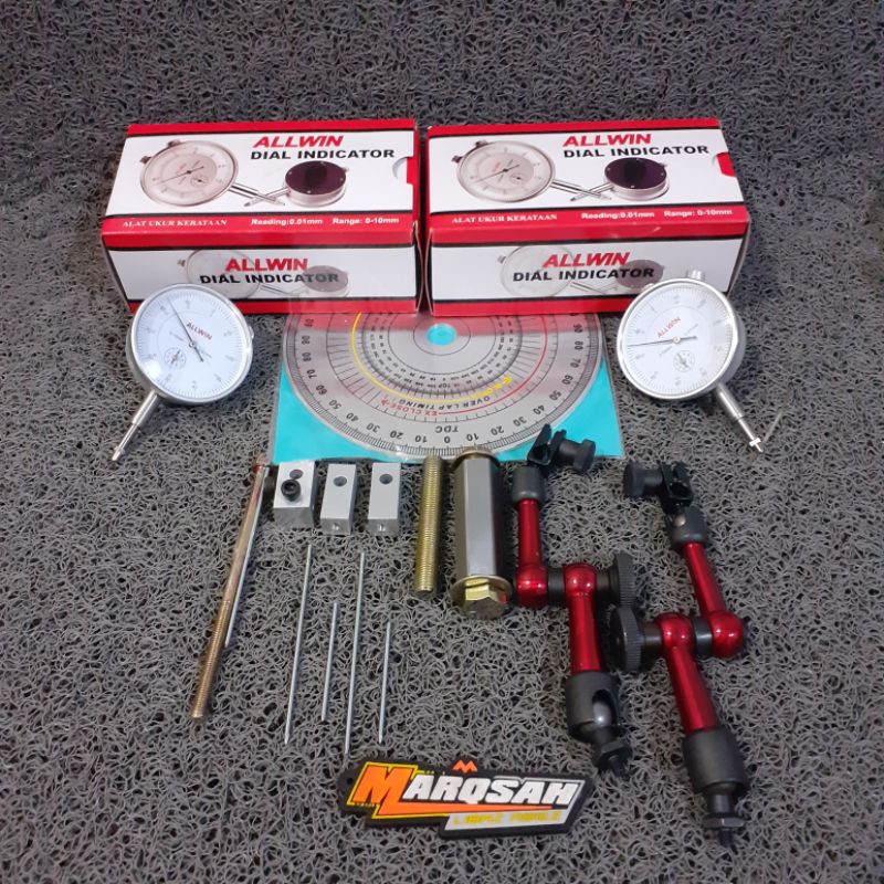 Dial test indikator dial set dudukan busur dan pangkon dial set indicator marqsah racing