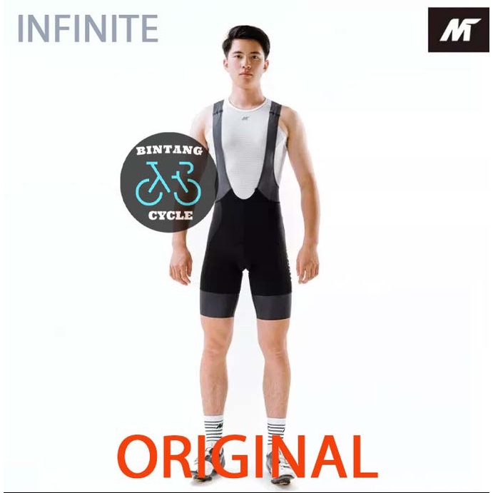 BIBSHORT MYSENLAN MEN'S BIB SHORT INFINITE GRAY BLACK - Jersey Celana Sepeda