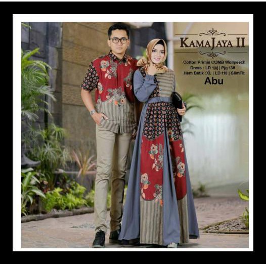 MURMER BAJU BATIK COUPLE KELUARGA PASANGAN MUSLIM GAMIS PESTA COUPLE 2 NEW
