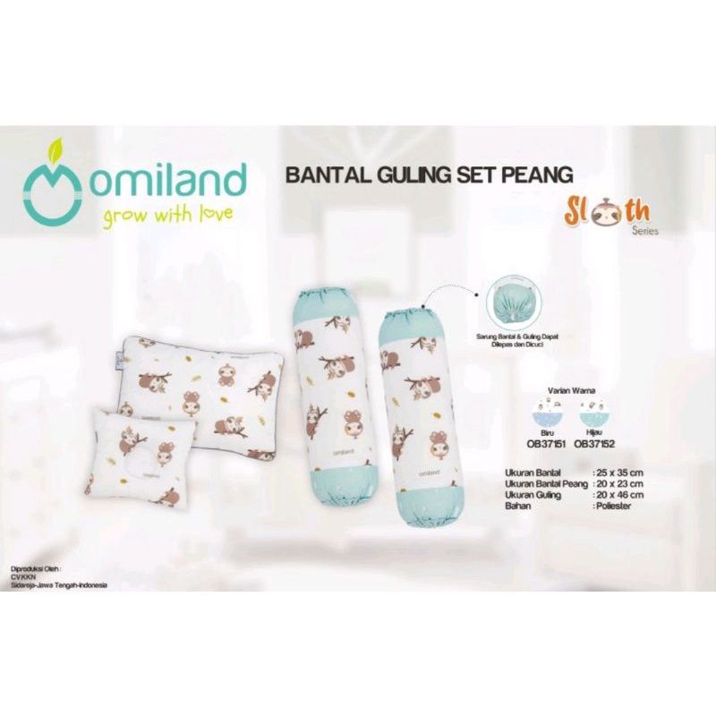 Omiland Bantal Guling Set &amp; Bantal Peyang Sloth Series