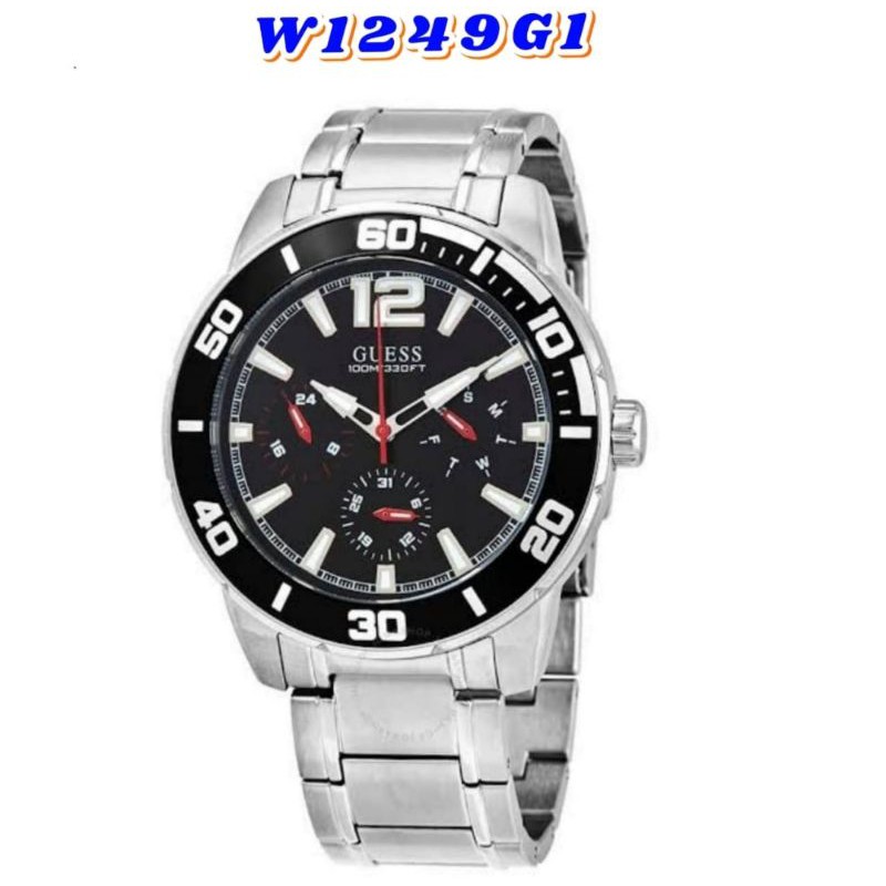 JAM TANGAN RANTAI PRIA ORI GUESS TYPE W1249G1 ORIGINAL