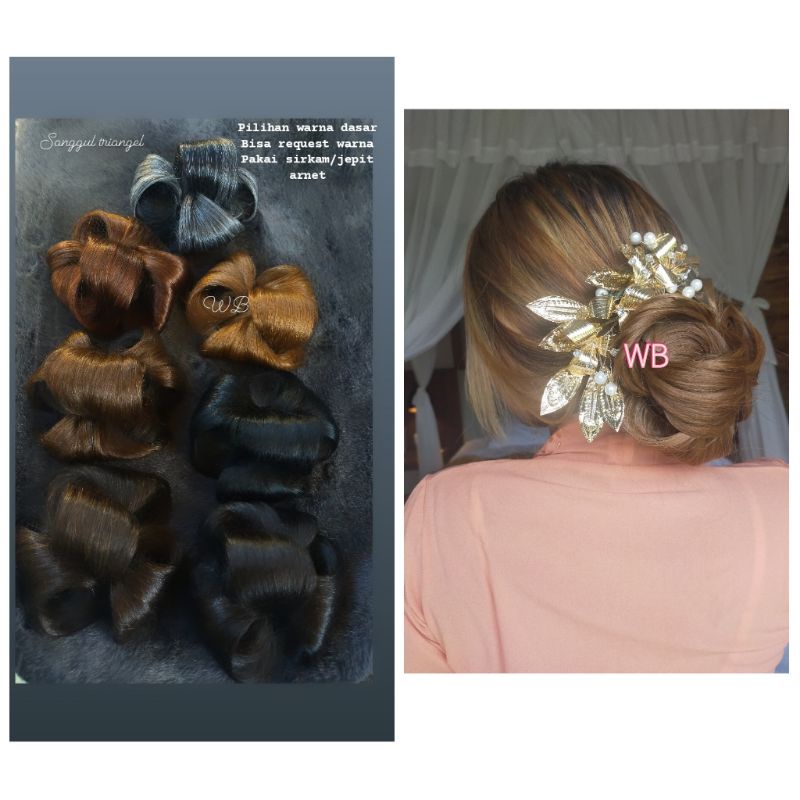 sanggul hairdo triangel /segitiga /sanggul instan modern /sanggul modern by wadon bali /sanggul wb /