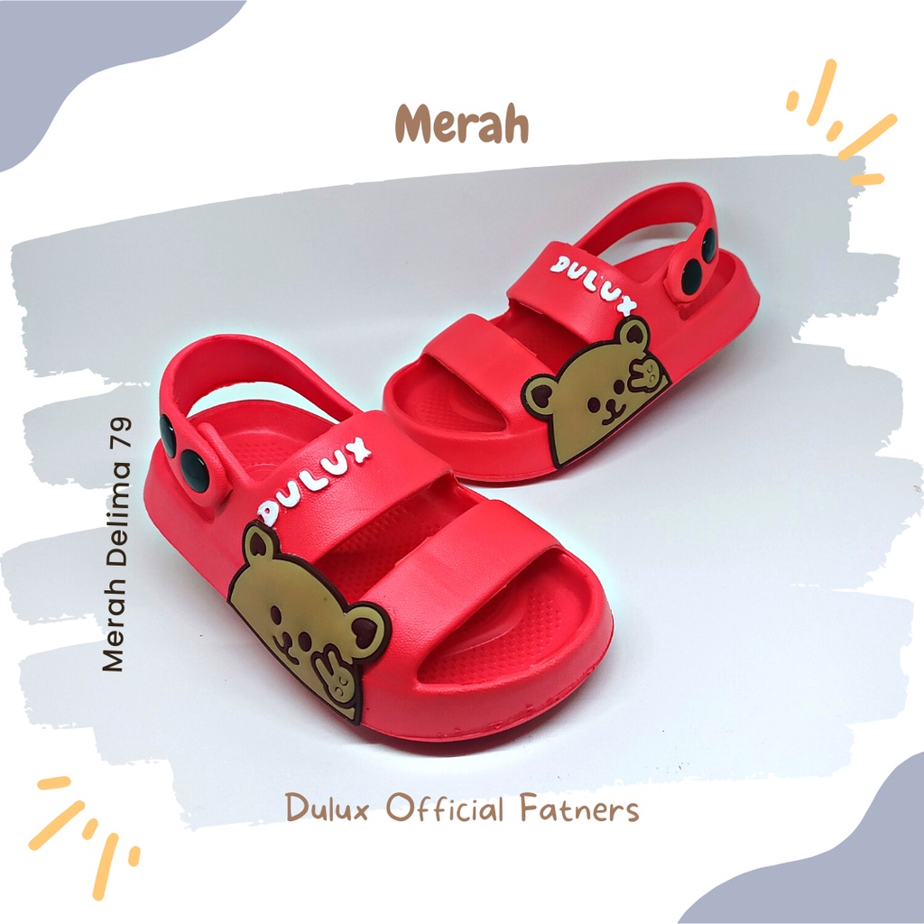 MD 79 - Sandal Anak Laki Perempuan Tali Belakang Dulux 391E Kartun Beruang / Sandal Anak Tali Belakang Model Baru 2022