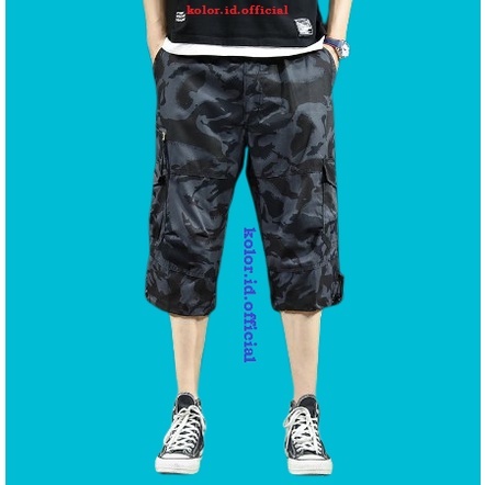 celana cargo 7/8 loreng celana pendek doreng