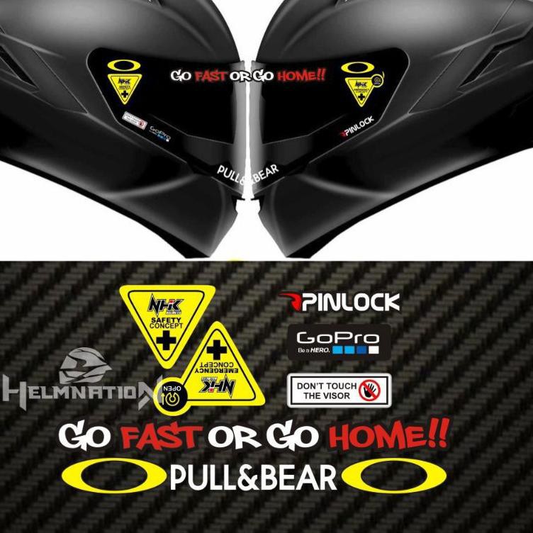 Jual Model Keren.. STICKER PRINTCUTT WARNING VISOR KACA HELEM HELM KYT