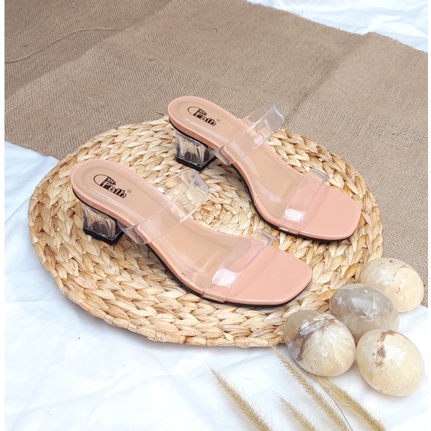 Sandal Heels Kaca wanita 5cm Ban 2 Jelly