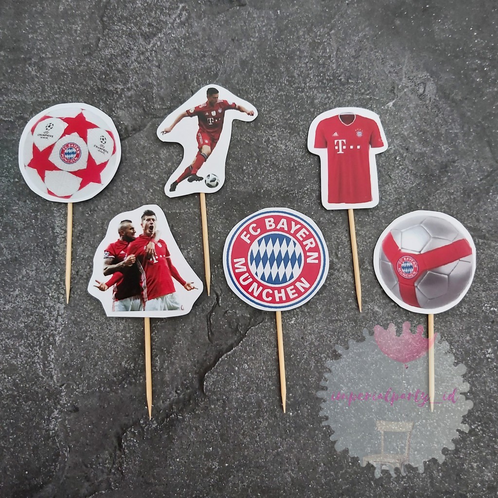 Cake Cupcake Topper Kue Bayern Munchen Sepakbola Soccer