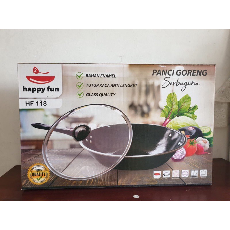 Wajan Tutup Kaca/ Panci Goreng Tutup