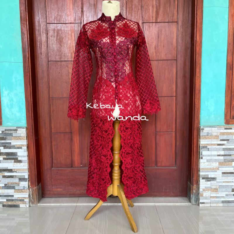 Ready Kebaya Akad Kotak Tanpa Payet / Kebaya Ibu Besan / Gaun Pengantin