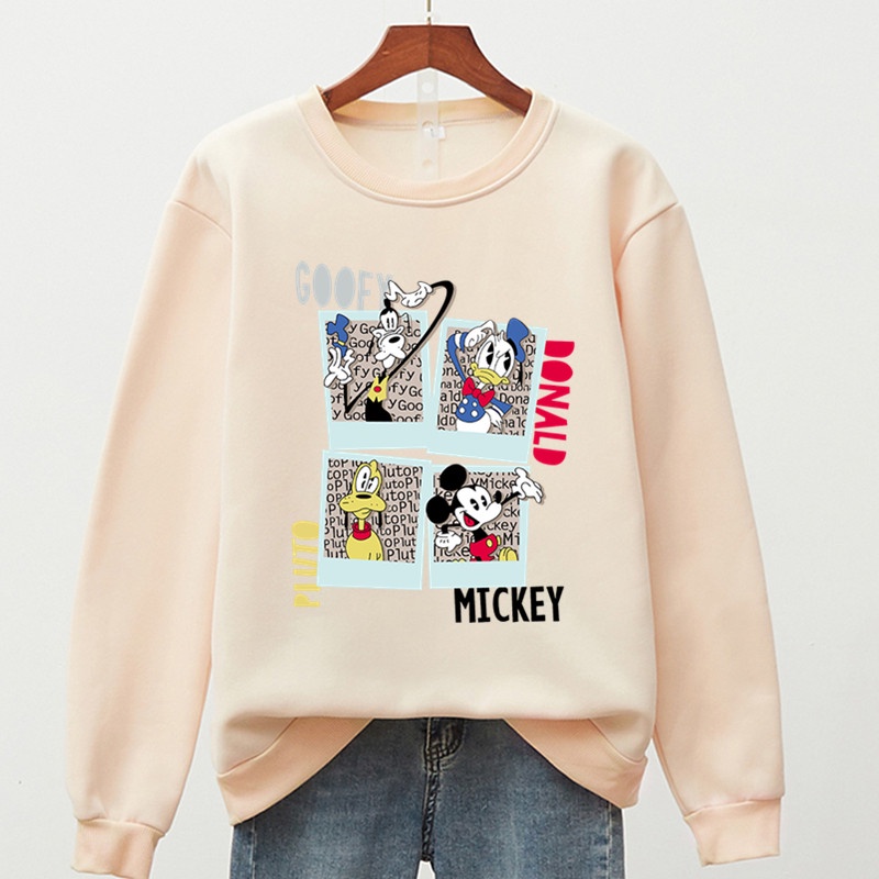 XIAOZHAINV Korean Style Cartoon Pattern Lengan Panjang Baju Sweater Wanita A002