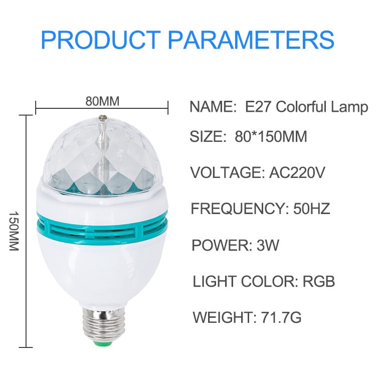 Lampu Disco Putar Full Colour