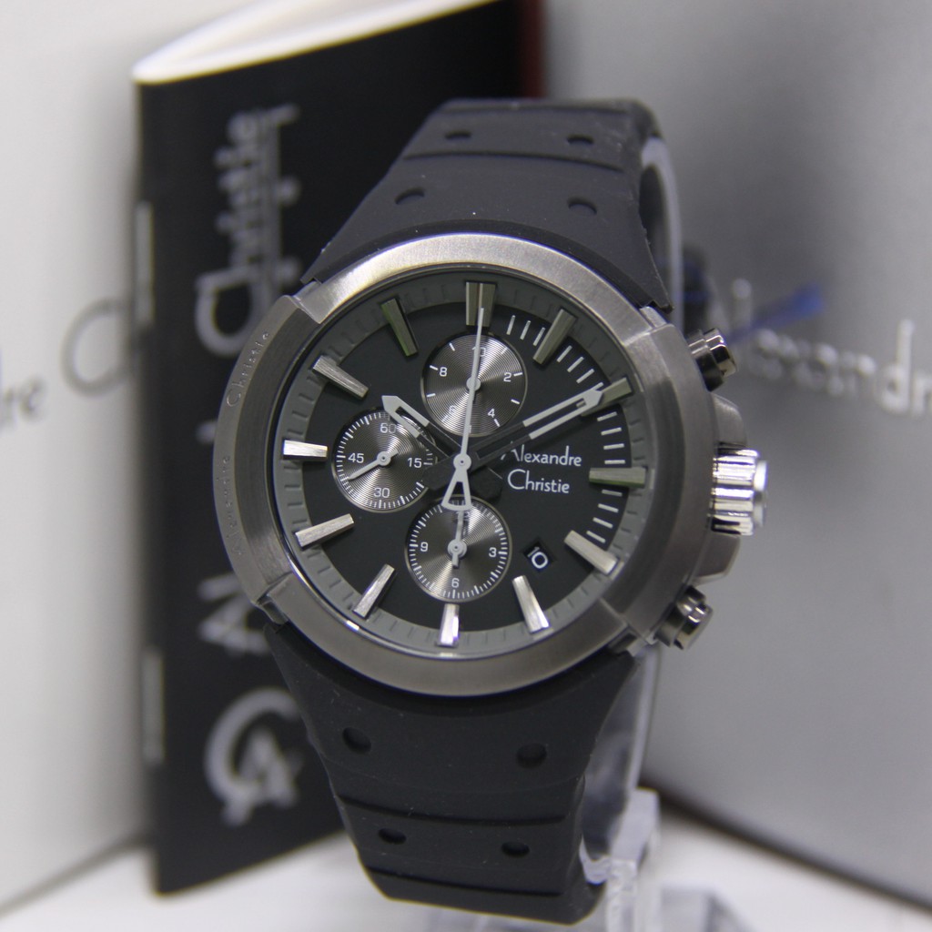 ALEXANDRE CHRISTIE 6566 BLACK PRIA ORIGINAL AC6566 AC 6566 JAM TANGAN COWOK ARLOJI COWOK