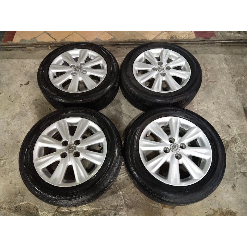 Velg Mobil Bekas Oem Yaris P8 Ring 15 pcd 4×100 + Ban Dunlop 185 60 R15