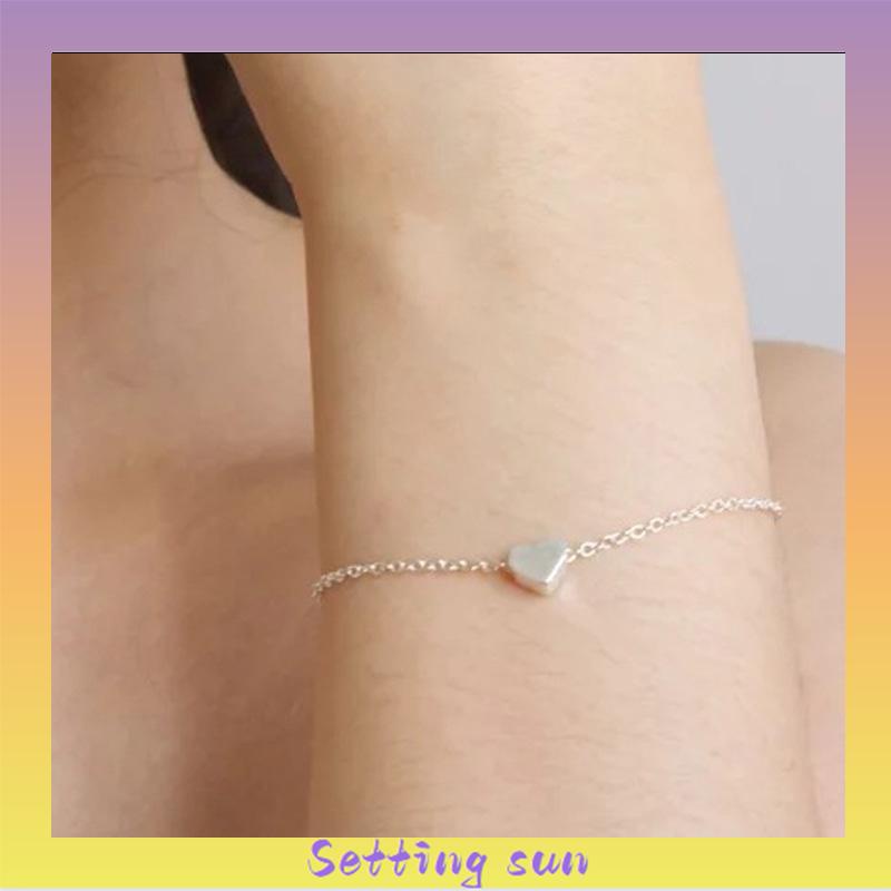 Gelang Bentuk Hati Bahan Alloy Lapis Emas Untuk Wanita  TN