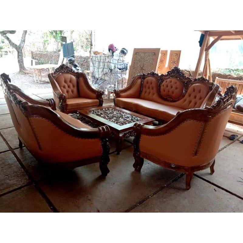 Kursi tamu Ganesha full kayu jati / kursi tamu jati ukir Jepara / furniture Jepara